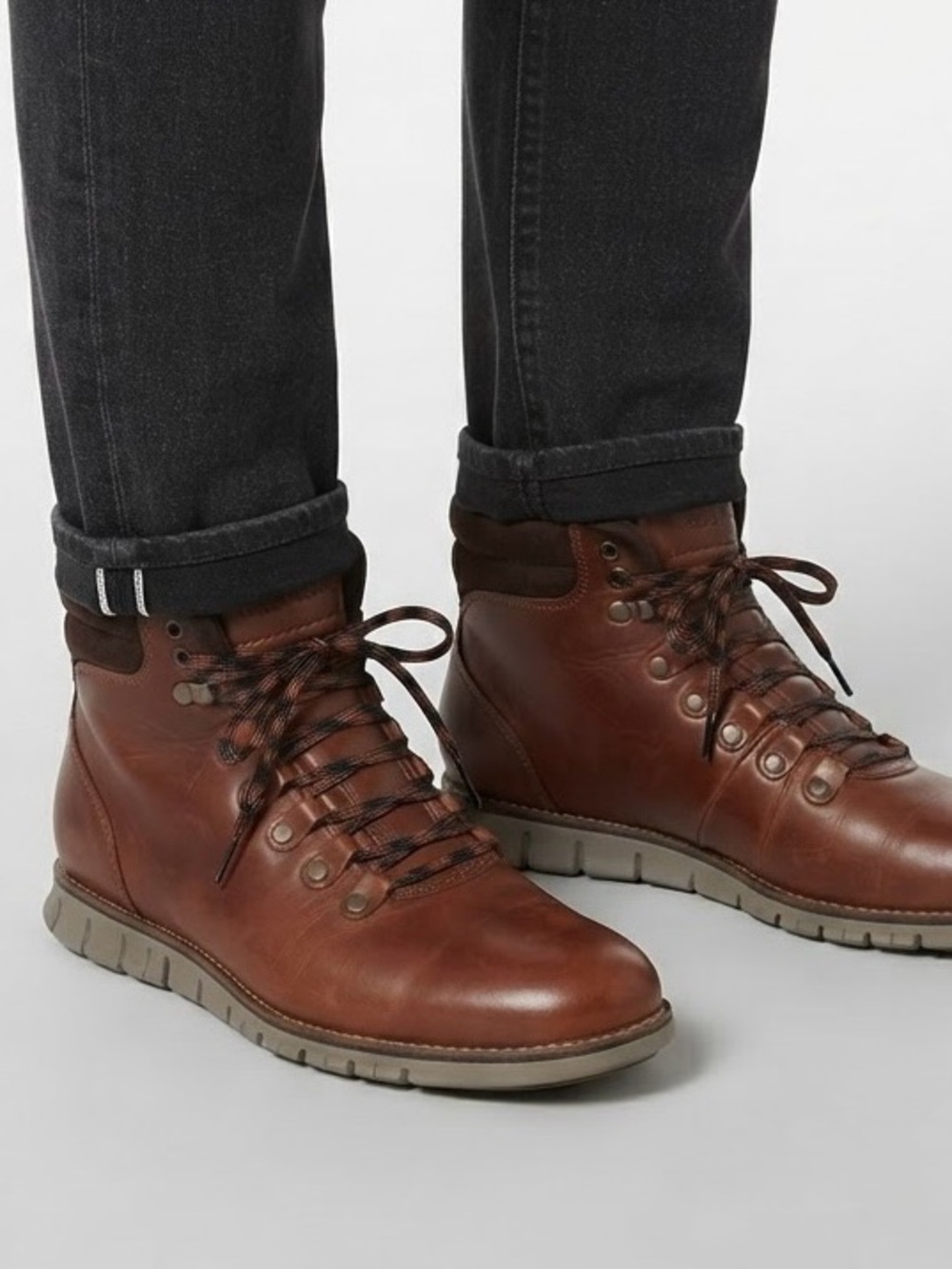 Cole Haan Brown Leather Chukka Boots with Tan Sole